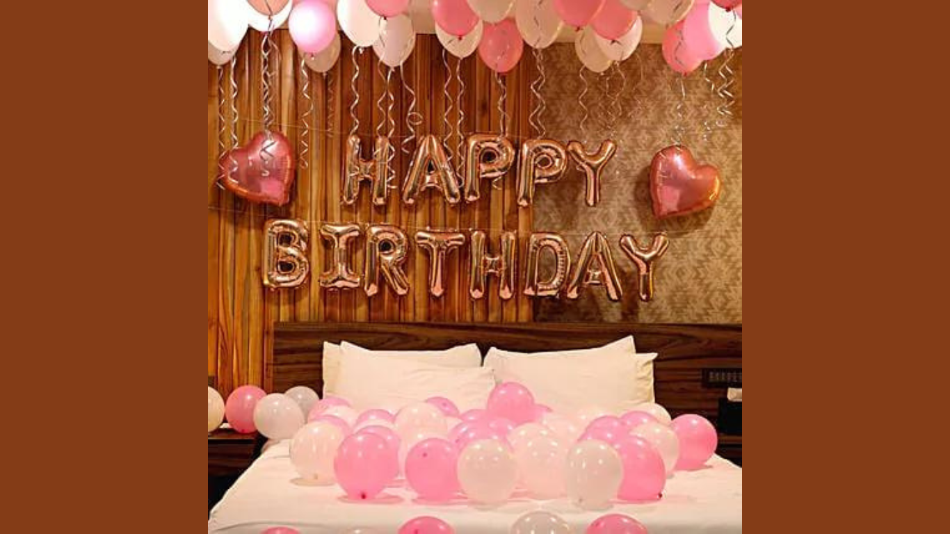 Simple Room Decoration For Birthday with Balloon At Home