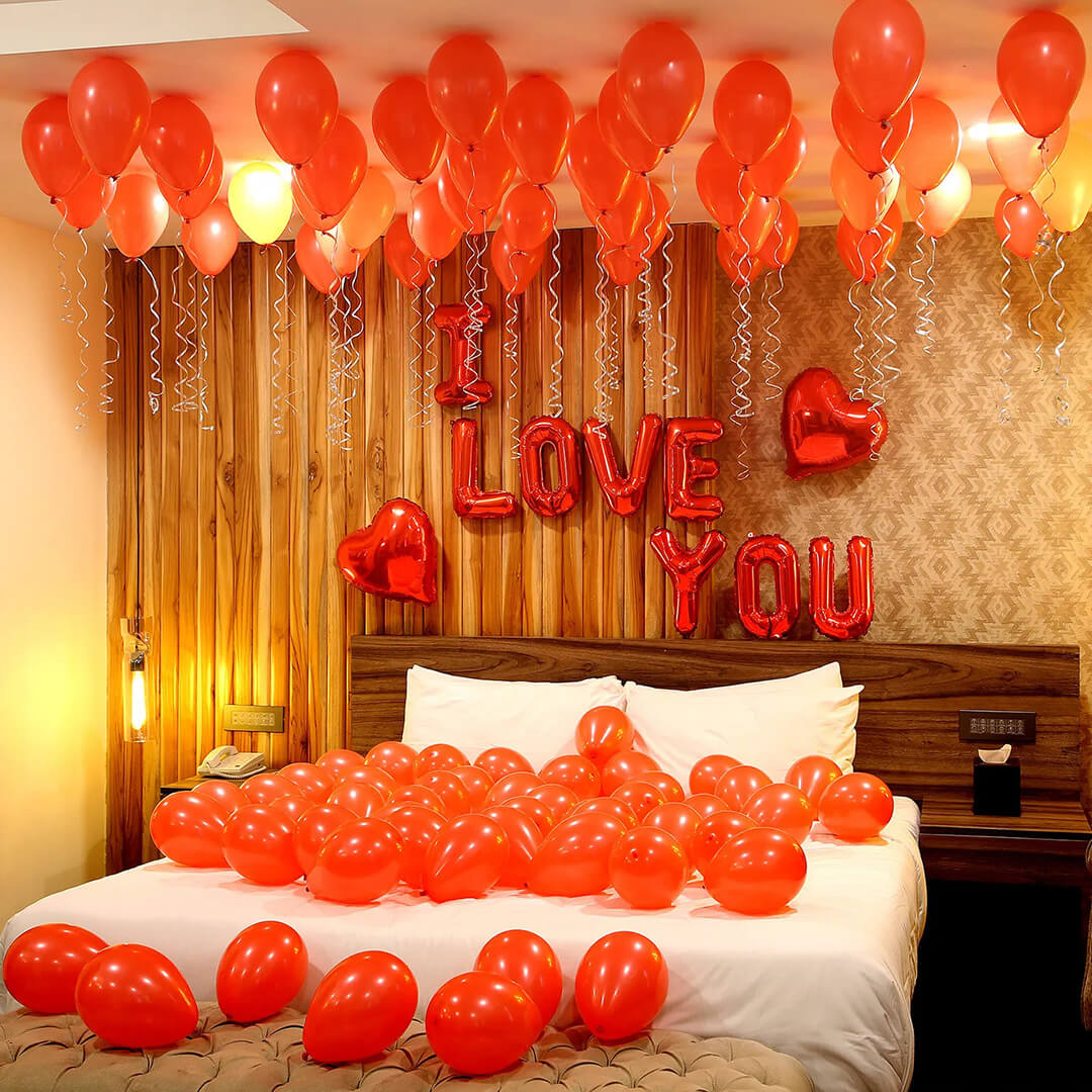 Romantic Red Themed Balloon Decorations