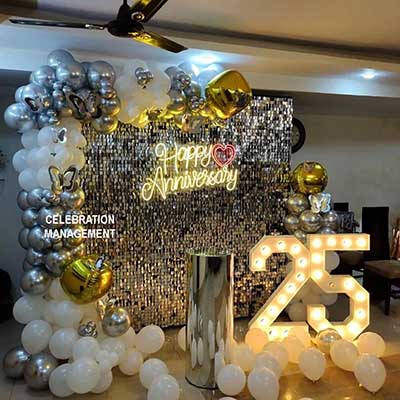 Silver Jubilee Sequin Wall Decorations