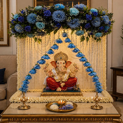 Elegant Ganpati Backdrop Decoration