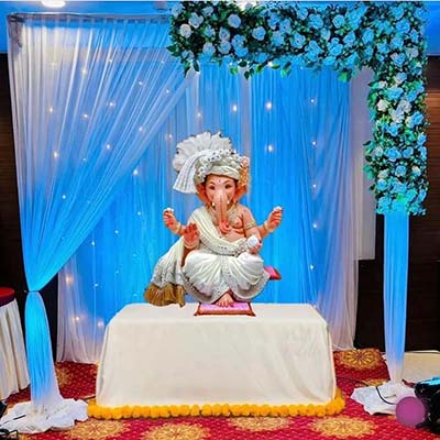 Ganesh Puja Decoration at Home