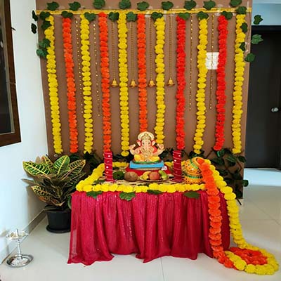 Ganesh Chaturthi Decoration at Home