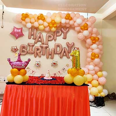 First Princess Birthday Pastel Balloon Decoration 