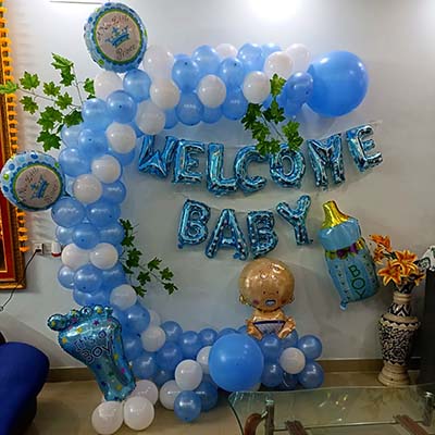 Welcome Baby Boy Balloon Decoration