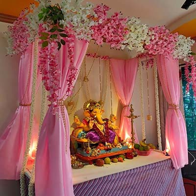 Ganesh Festival Decoration at Home