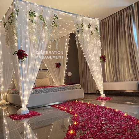 Premium First Night Decoration with Flowers