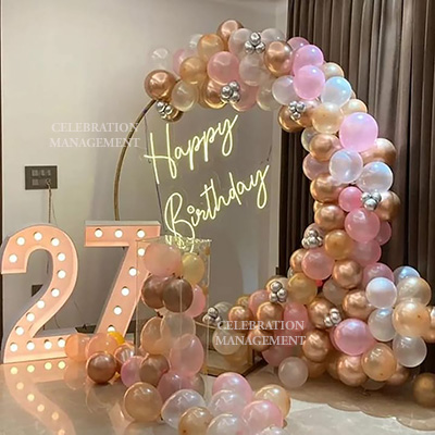 Birthday Neon Balloon Ring Surprise Decor