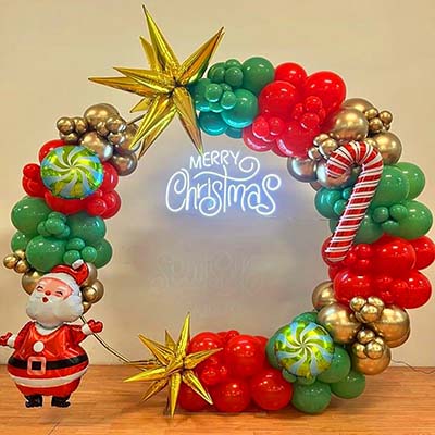 Merry Christmas Balloon Ring Decor