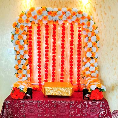 flower decoration for ganesh ji