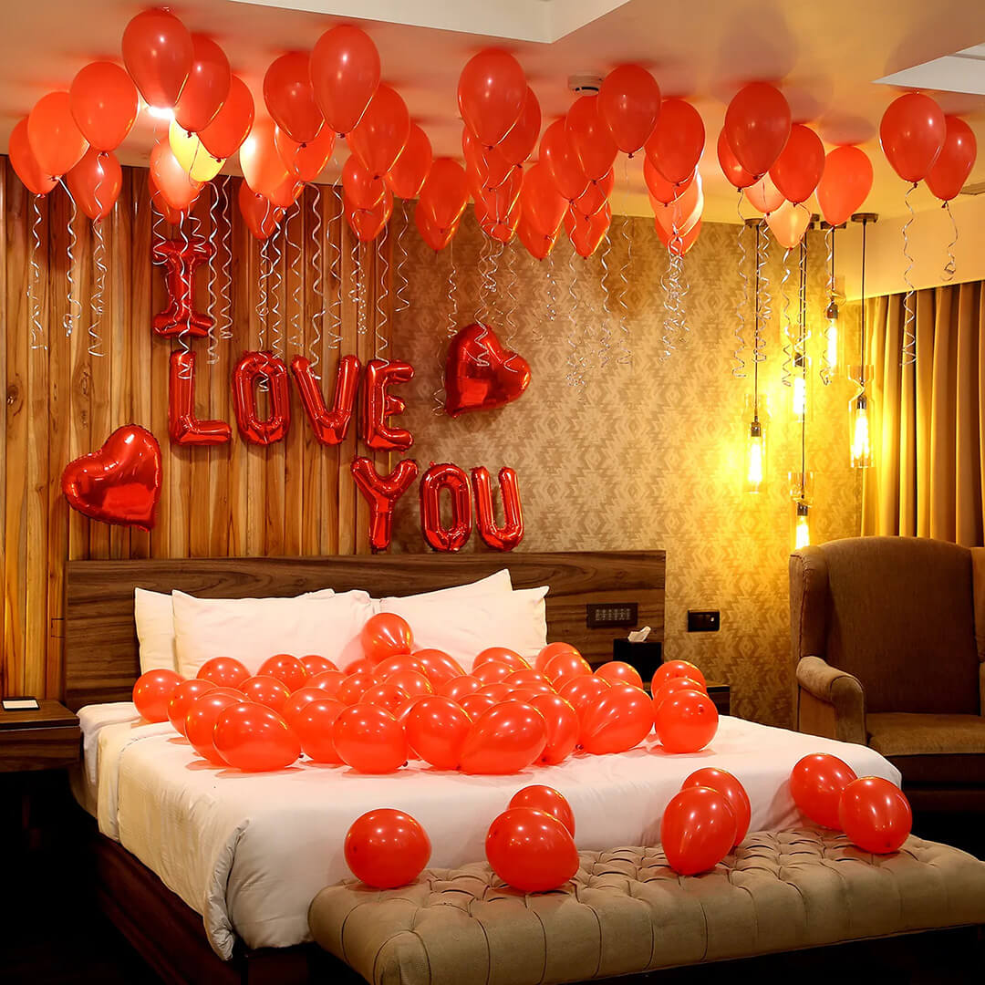 Romantic Red Themed Balloon Decorations