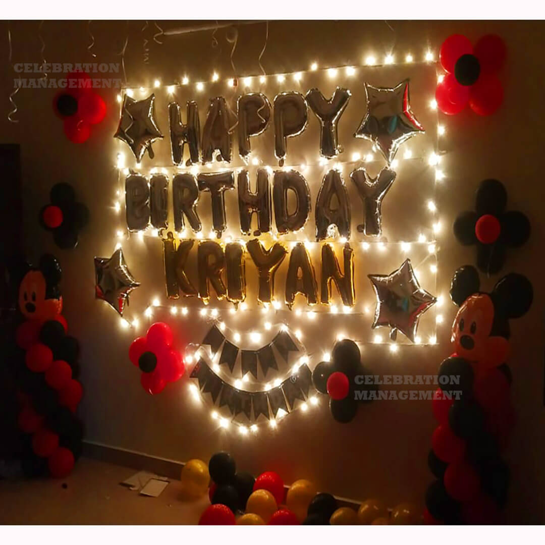 Mickey Mouse Balloon Decoration at Home 