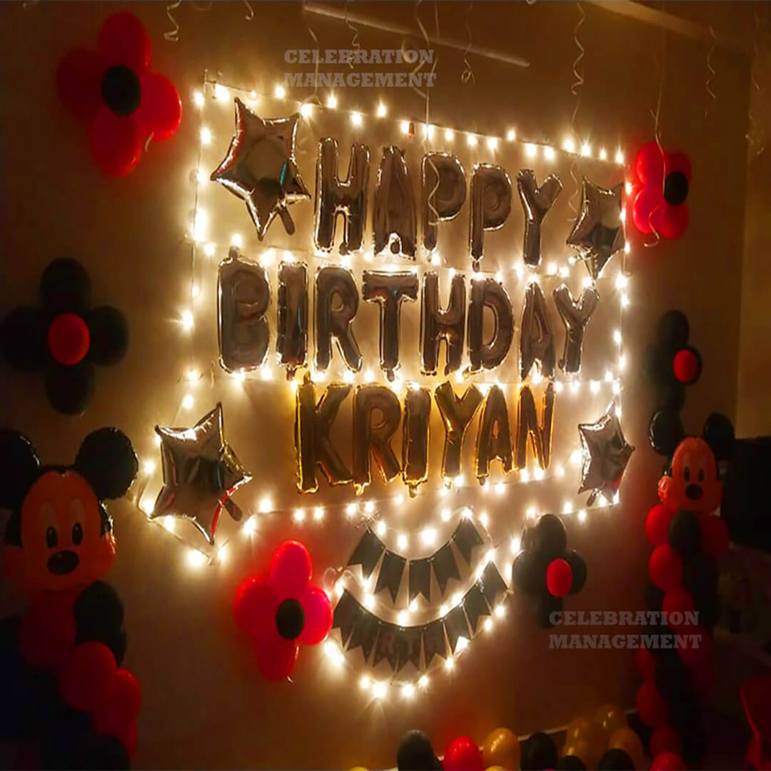 Mickey Mouse Balloon Decoration at Home 