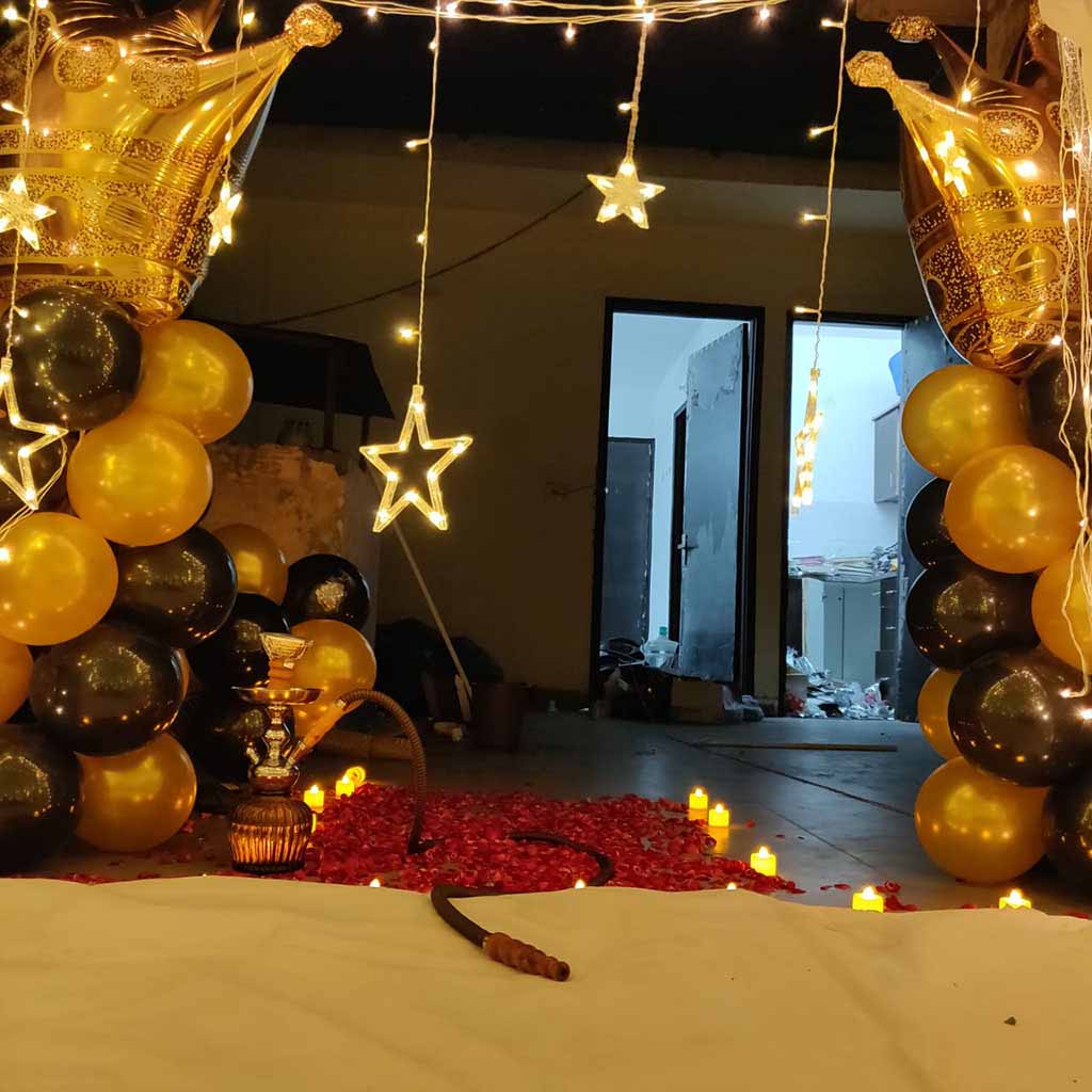 Golden Square Cabana Decoration on Terrace 