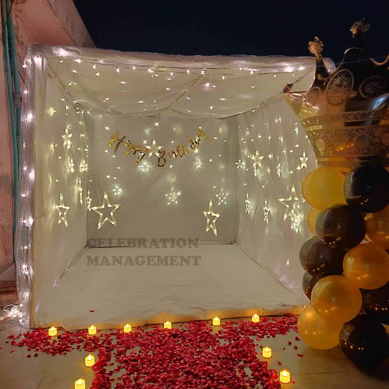 Golden Square Cabana Decoration on Terrace 