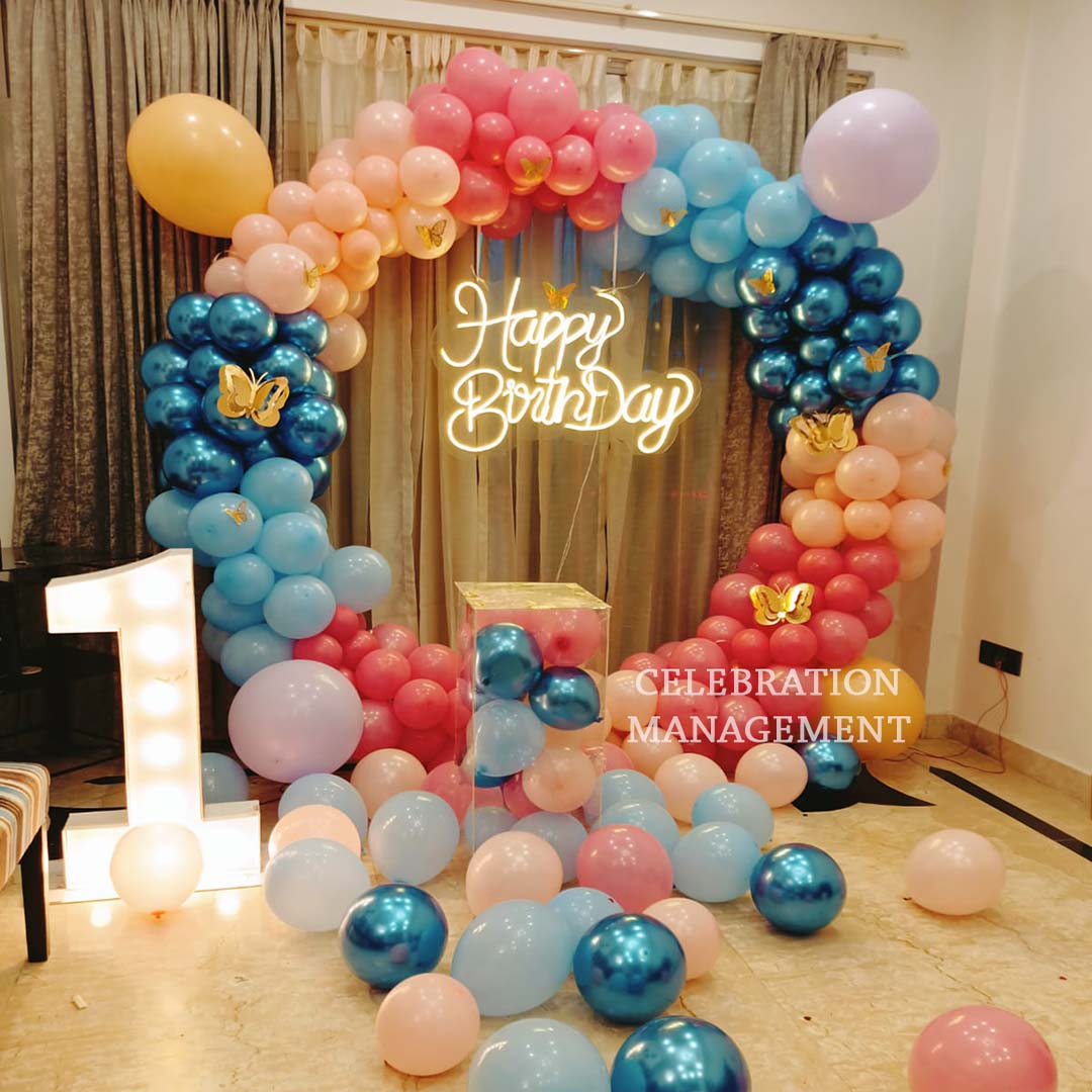 First Birthday Balloon Ring Decoration