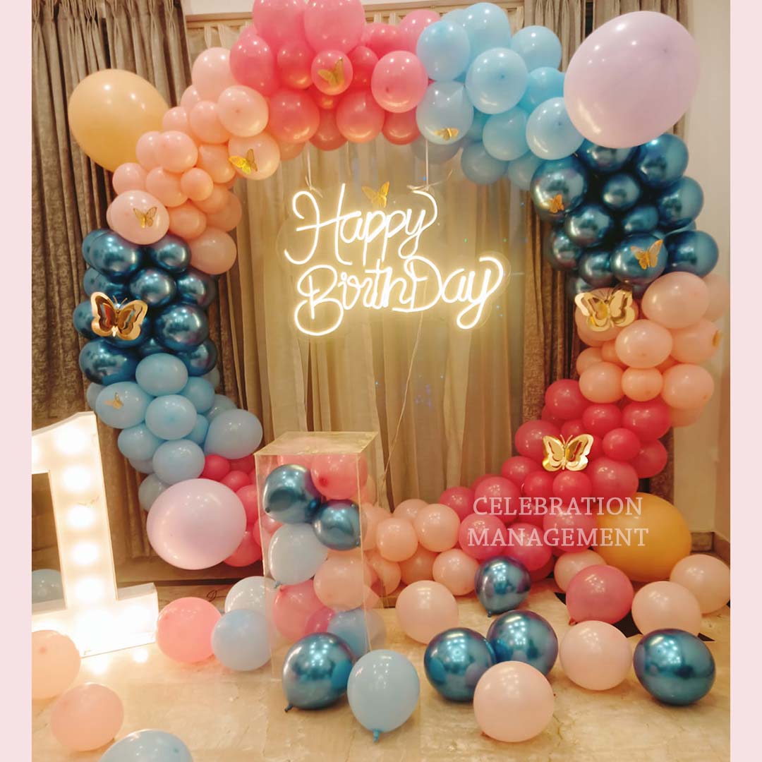 First Birthday Balloon Ring Decoration