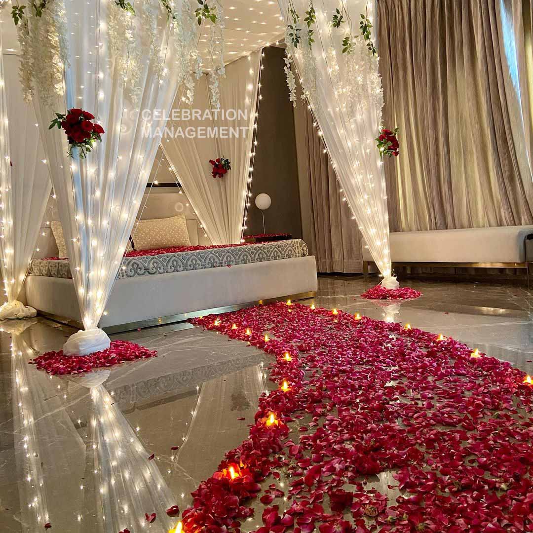Premium First Night Decoration with Flowers