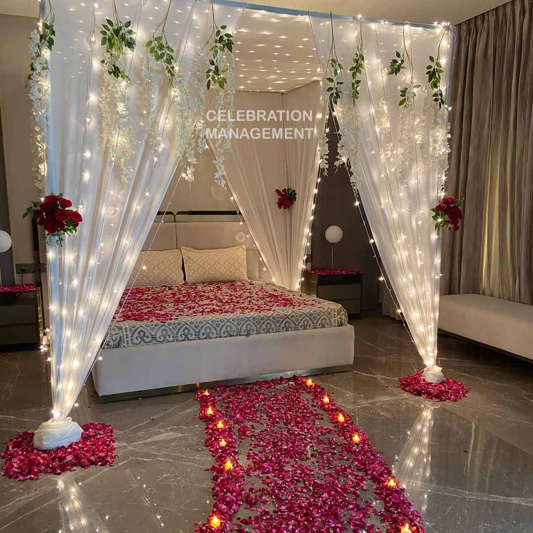 Premium First Night Decoration with Flowers