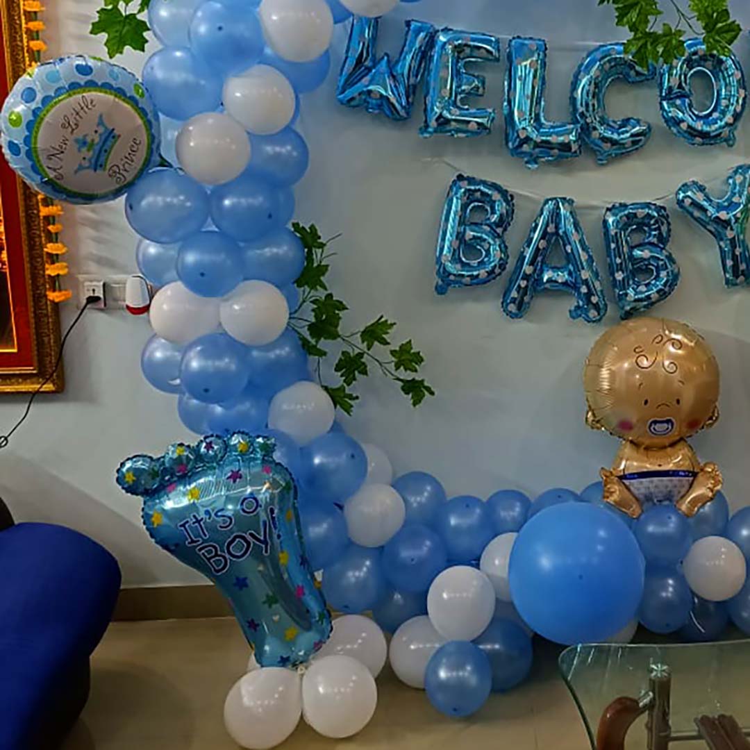Welcome Baby Boy Balloon Decoration