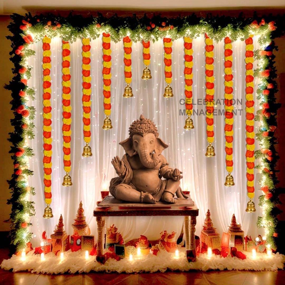 Ganpati Background Decoration at Home