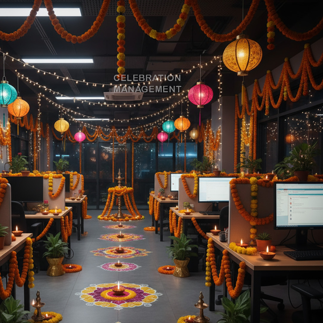 Diwali Decoration for office workstation