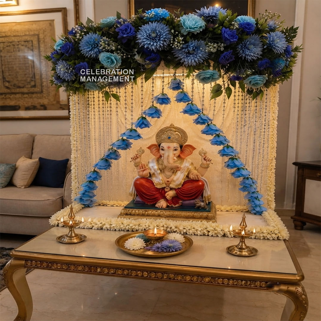 Elegant Ganpati Backdrop Decoration