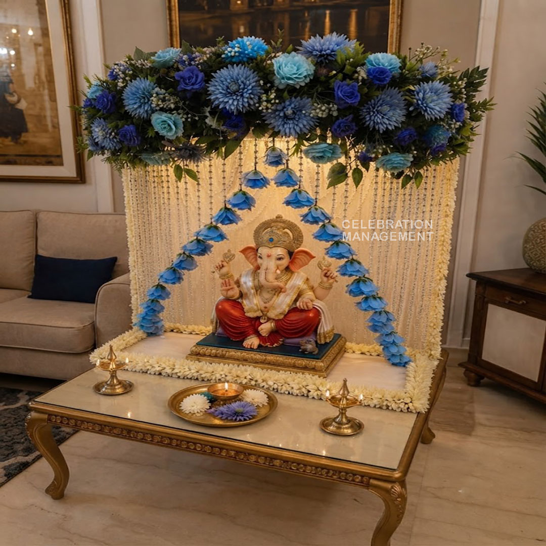 Elegant Ganpati Backdrop Decoration