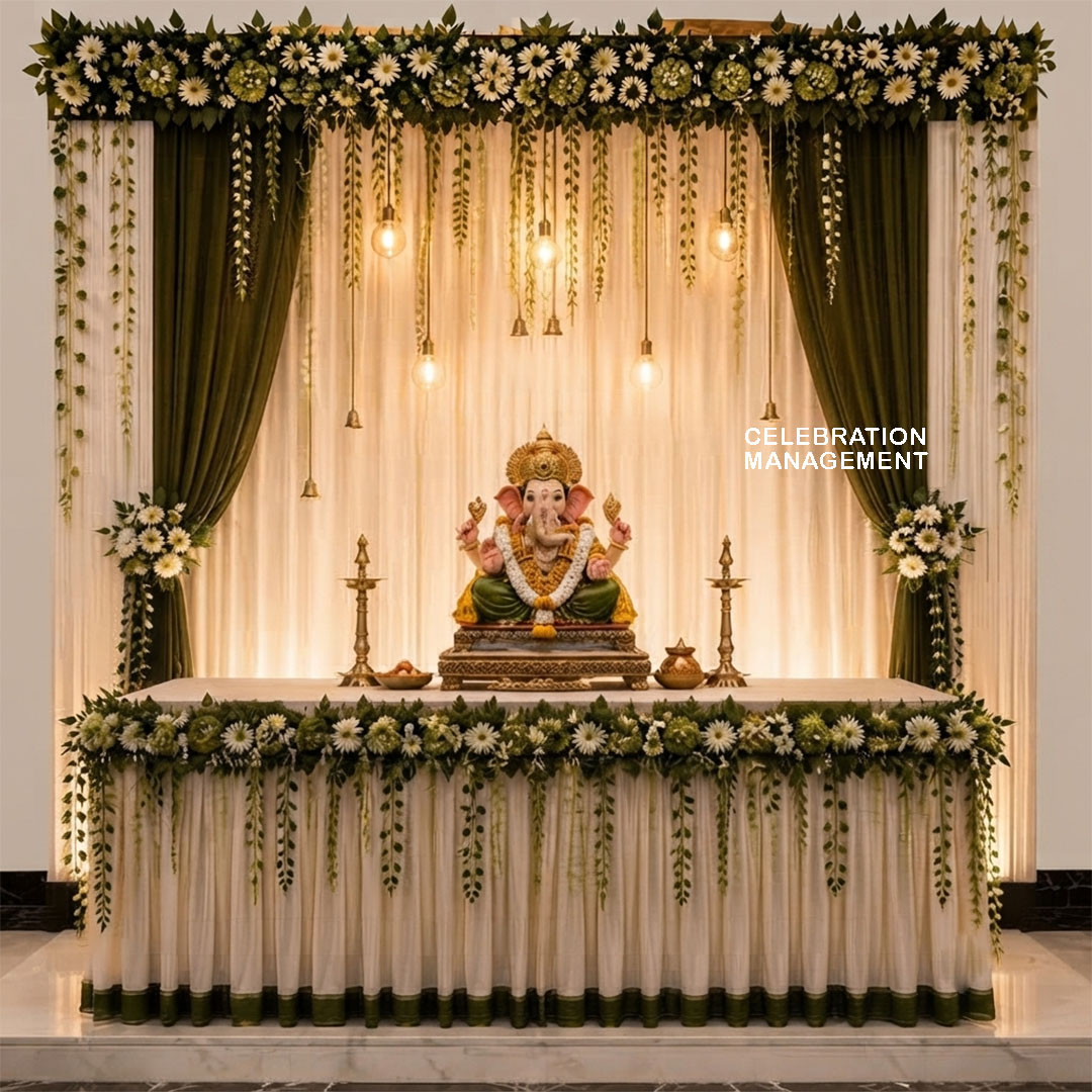 Festive Ganpati Decoration at Home