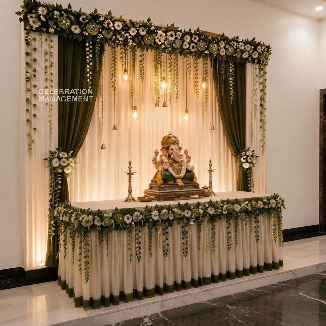 Festive Ganpati Decoration at Home