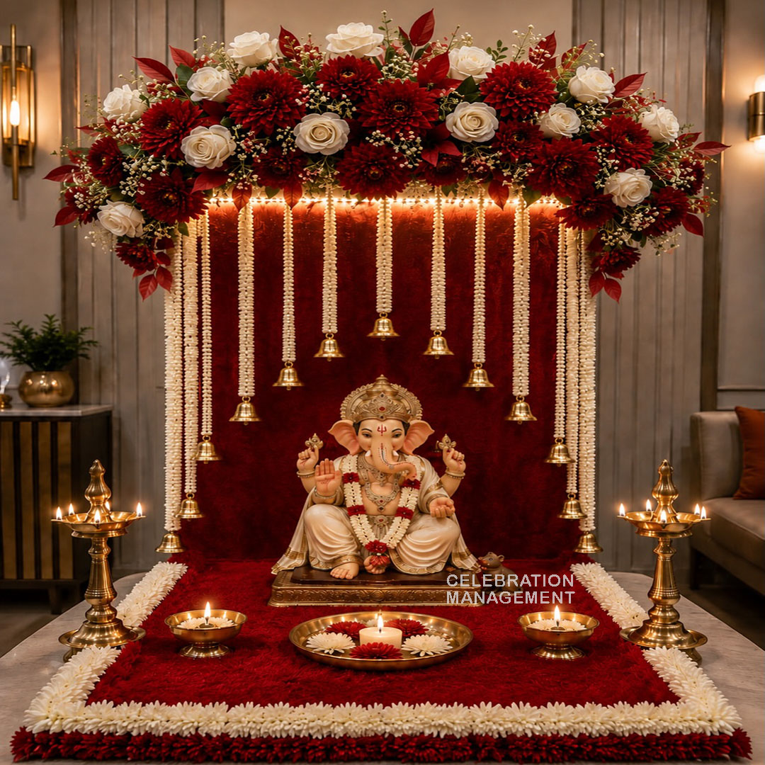Small Space Ganpati Decoration for Home