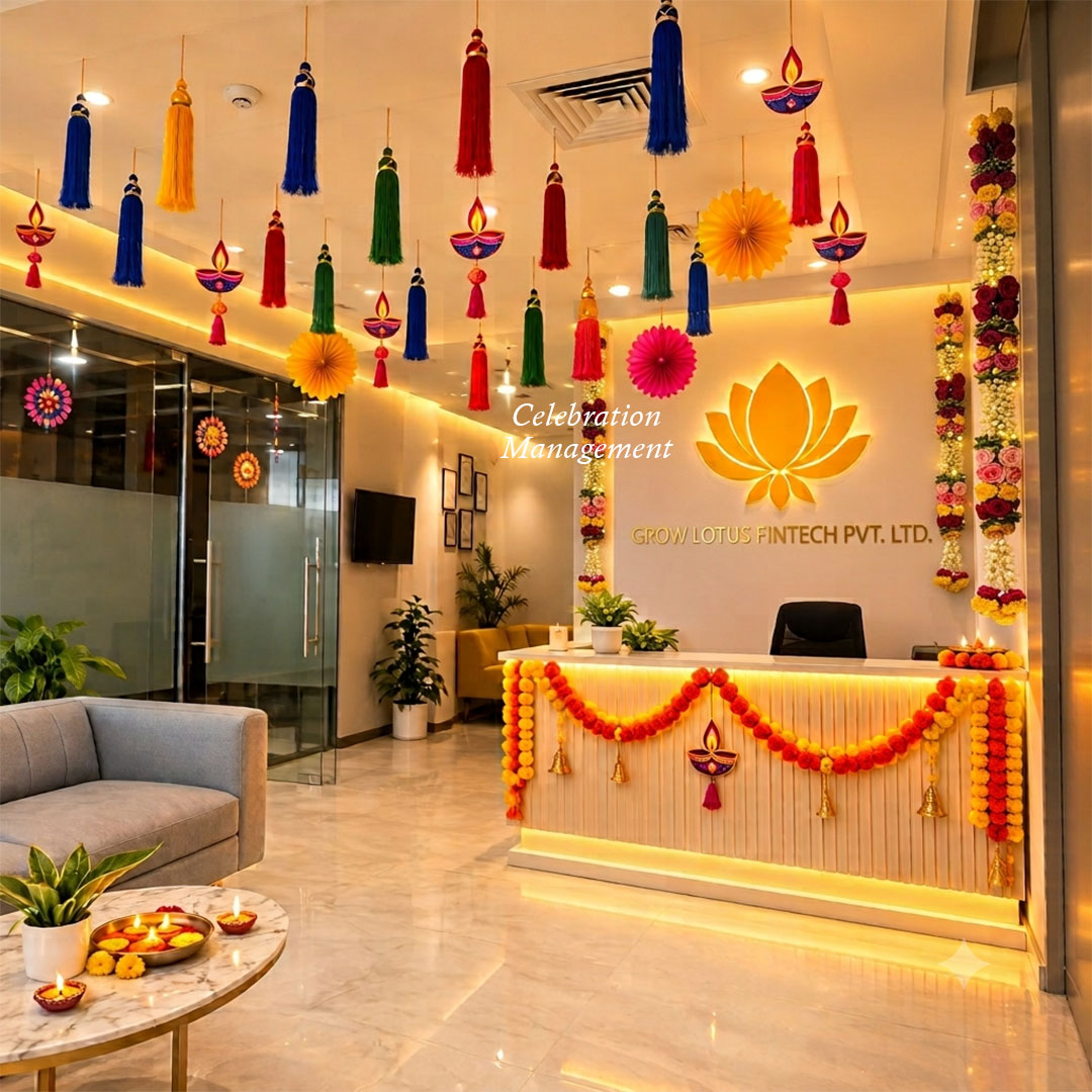 Colorful Floral Diwali Decoration for Reception