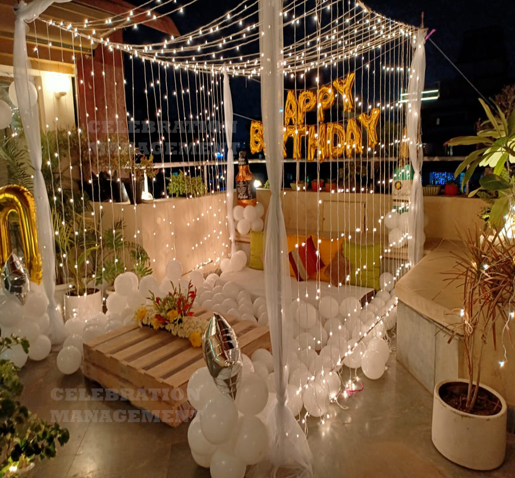 Stunning Lighting Cabana decoration on Terrace