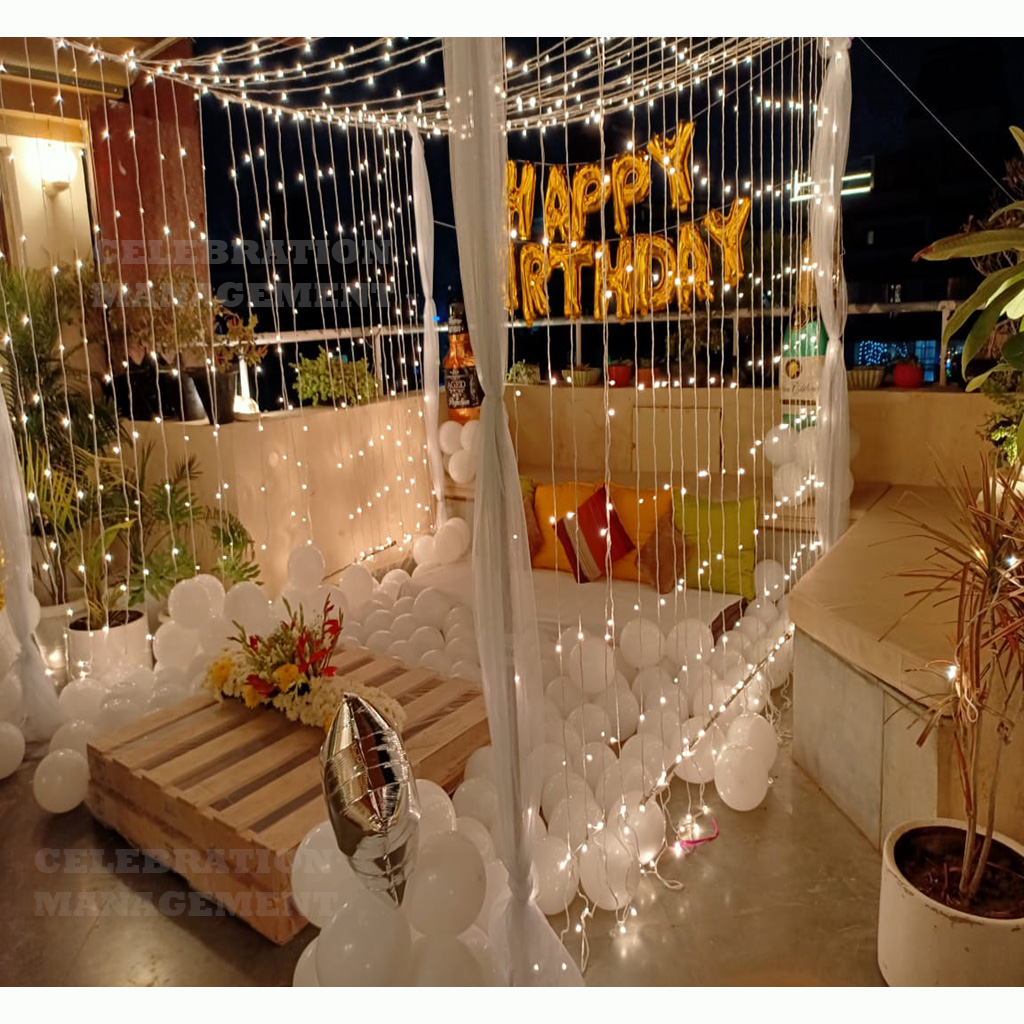Stunning Lighting Cabana decoration on Terrace