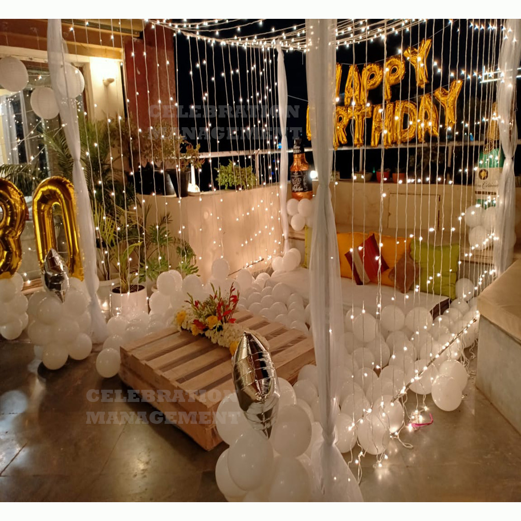 Stunning Lighting Cabana decoration on Terrace
